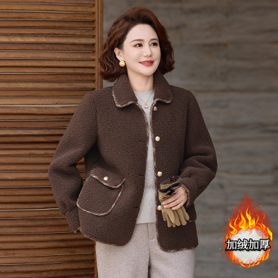 年女装加绒中年妈妈女装大码宽松中老年衣服女装冬保暖冬外套