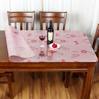 家柏饰(CORATED)中国风3D印花桌布防水防油免洗餐桌茶几垫长方形PVC水晶板软玻璃