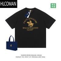 HLCOMAN圆领潮款短袖ins风潮流半袖情侣装透气百搭夏季热卖基础款