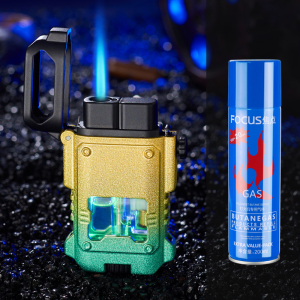 焦点防风打火机充气个性创意男透明发光高颜值超耐用火机送男友潮