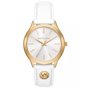 Michael Kors 女士石英三眼白皮革腕表mm纤薄时尚百搭手表