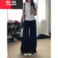 YIBUSHENG灰色掐腰内搭短袖正肩t恤女修身半袖上衣设计感短款季微胖显瘦