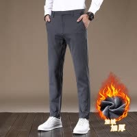秋冬款新款加绒保暖小西裤港风休闲裤男时尚百搭轻商务风长裤