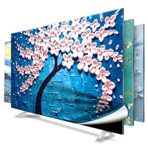 京城派 电视机罩防尘罩壁挂式液晶75英寸曲面65电脑套布艺 041发财树2 70寸定制款(161*96cm)