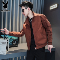 花花公子立领夹克男士秋季潮流工装宽松痞帅防风短款休闲外套男装