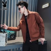 花花公子立领夹克男士秋季潮流工装宽松痞帅防风短款休闲外套男装