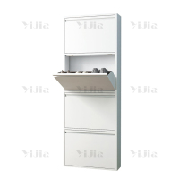 翌嘉 YJ4022019 钢制翻斗鞋柜简约现代收纳柜白色四斗505*152*1375mm