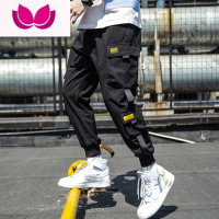 七斓裤子ins高街潮牌工装裤男新款宽松直筒束脚运动裤休闲长裤