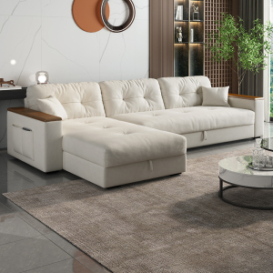 欧梵森现代简约多功能沙发床可折叠伸缩一体两用客厅小户型储物贵妃沙发 1.3米外径【沙发床】 亲肤磨砂绒【乳胶款】多色可选