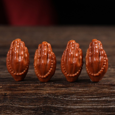 橄榄核雕刻佛手单粒单子吊坠橄榄核葫芦男女款文玩配饰背云老油核送女朋友老婆情人节七夕生日礼物