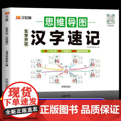 生字开花汉字速记速写思维导图小学生汉字升级版识字书幼儿启蒙认字卡片趣味拼图轻松儿童学字神器练习本练习册手卡语文生字预习卡