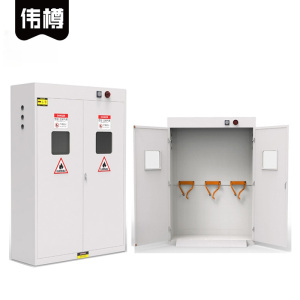 伟樽防爆气瓶柜白色三瓶一代报警器1200*450*1900mm台