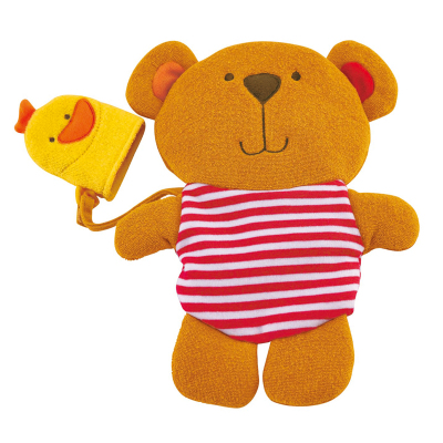 Hape泰迪小鸭亲子沐浴手套宝宝洗澡玩具儿童男女孩淋浴戏水套装男孩女孩玩具