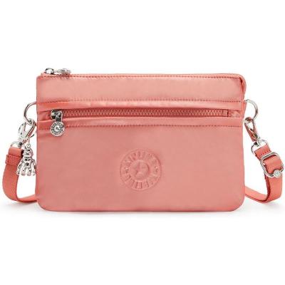 Kipling凯浦林斜挎包女大容量多口袋易于携带实用粉色闪亮质感