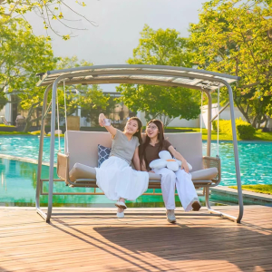 紫叶秋千床户外双人吊椅室外庭院三人摇椅室内吊床休闲摇床