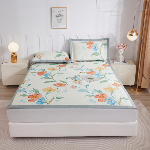 唐纳家纺 冰豆豆数码印花凉席三件套-花间絮语 180*200cm- TN-SSM25019-1