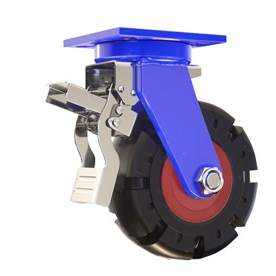 豫众诺 重型工业橡胶轮 8寸刹车轮 个