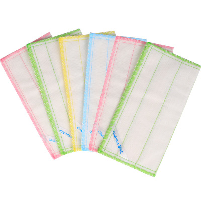 茶花夹层棉柔抹布加厚清洁洗碗布家务厨房吸水擦桌布去油植物纤维洗碗布夹层绵柔抹布8片装-