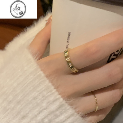 JiMi实在太美~超精致爱心镂空锆石戒指女ins小众设计轻奢开口指环气质