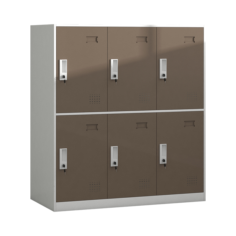 臻远 ZY-GYGC-37 彩色书包柜员工宿舍更衣柜矮柜多门储物柜 六门咖白色