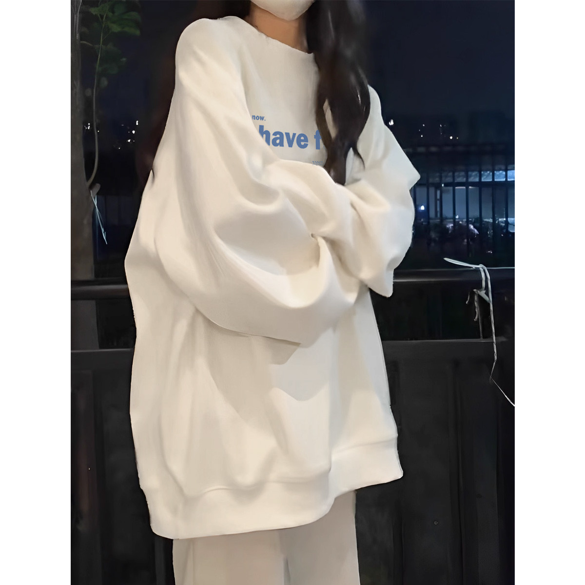 [1.5折价56元]唐狮春季圆领卫衣女字母印花上衣韩版流行长袖百搭卫衣ins