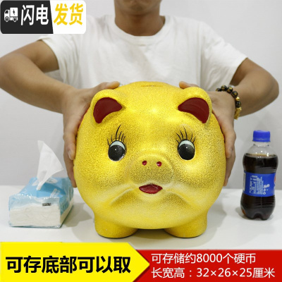 三维工匠存钱罐不可取儿童大人用家用储蓄罐储钱罐女生可爱大容量只进不出 [可存可取]14寸(长约32厘米)