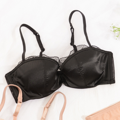 yunwuxin法式秋超薄蕾丝文胸性感半杯无海绵透明内衣薄款胸罩
