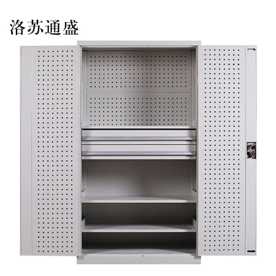 洛苏通盛工具柜加厚铁皮储物柜工厂车间用带抽屉汽修多功能收纳柜通门内二抽柜灰白色