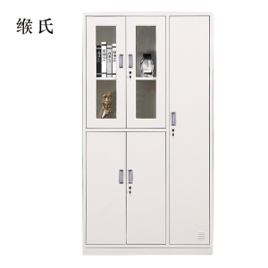 缑氏钢制五门玻璃更衣柜员工柜铁皮职工储物柜带锁文件柜鞋柜资料柜子