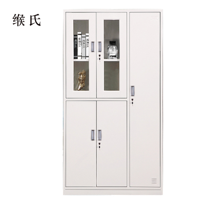 缑氏钢制五门玻璃更衣柜员工柜铁皮职工储物柜带锁文件柜鞋柜资料柜子