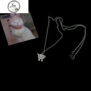 ins可爱童趣复古小绵做旧款吊坠锁骨链嘻哈hiphop男女情侣项链 JiMi 小绵羊做旧项链