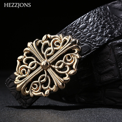 赫泽琼斯HEZZJONES克罗心皮带进口环保牛皮真皮腰带商务休闲百搭皮带新款潮男夜店腰带