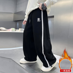 儿童装男童冬装加绒裤子新款中大童秋冬款加厚冬季运动裤卫裤