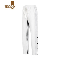 YANXU停机坪白色条纹排扣裤子男女潮牌高街百搭直筒裤休闲长裤