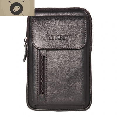 真皮男士腰包多功能斜挎小包牛皮穿皮带5.5-6-7寸手机包竖款挂包艾狄伊娃斜挎包男