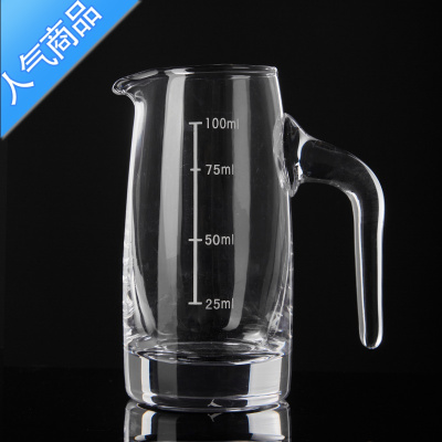 YICHENG无铅玻璃白酒分酒器饭店用100ml家用红酒醒酒器洋酒壶带刻度扎壶加厚100ML带刻度/单只价酒具