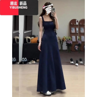 YIBUSHENG2024新款法式气质吊带长裙女季收腰显瘦高级设计感背心连衣裙子