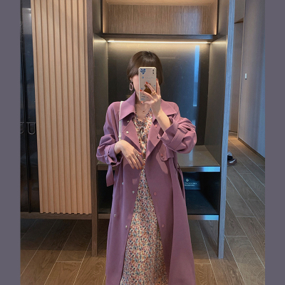 SUNTEK郭郭定制春秋气质风衣女2020年新款中长款流行大衣韩版小个子风衣