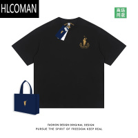 HLCOMAN[584]圆领体恤打底衫短袖t恤宽松男女半袖上衣夏季潮流服饰休闲