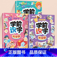 [注音版]学前识字大字版 全3册 [正版]学前识字1000大字版幼儿园宝宝学基础汉字生字组词造句笔画笔顺幼儿绘本阅读带注