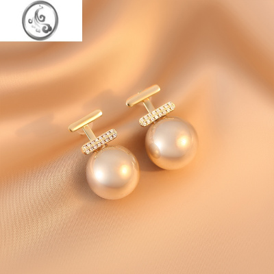 JiMi复古设计感珍珠耳环女2023年新款潮轻奢简约时尚耳饰小众高级耳钉