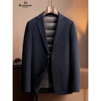 95.8绵羊毛西装男式加厚秋冬新款脱卸羽绒内胆双面呢羊毛西服外套