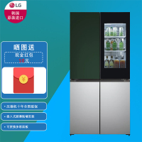 LG F621GE65B 617升大容量门中门透视窗变频 风冷无霜 全嵌入式 彩色原装进口十字四门冰箱