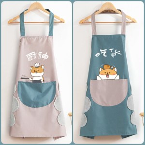 围裙家用厨房防水防油女夏季薄款工作服卡通可爱日系韩版做饭围腰