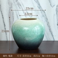 新中式陶瓷小花瓶花器摆件复古景德镇客厅插花北欧家居干花装饰品 三维工匠 素笺淡墨花瓶(高)+2支7头石榴枝