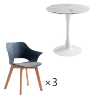 中豫鑫泽ZYXZ-VC4120116 圆桌餐桌小户型家用桌简约接待洽谈桌 1桌3椅