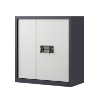 豪利特指纹电子保密柜钢制密码文件柜档案柜矮柜资料柜办公柜单节灰白:电子锁