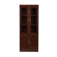 铜林油漆书柜800*400*2000木质文件柜办公书柜柚木色二门#201