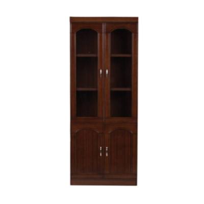 铜林油漆书柜800*400*2000木质文件柜办公书柜柚木色二门#201