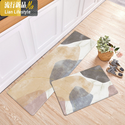 北欧可裁剪厨房满铺地垫长条pvc防水可擦免洗脚垫防油防滑地毯垫 三维工匠